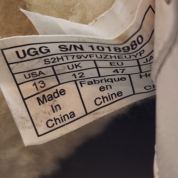 UGG Men Hoyt Luxe High Top Sneakers Size 13 White Leather Lace Up Shearling - Picture 8 of 8